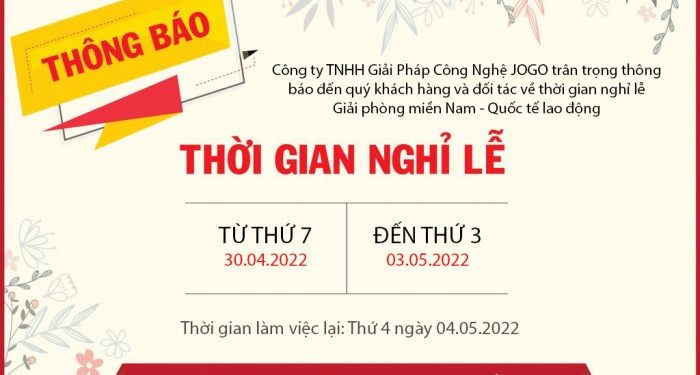 THÔNG BÁO NGHỈ LỄ 30/4 – 1/5